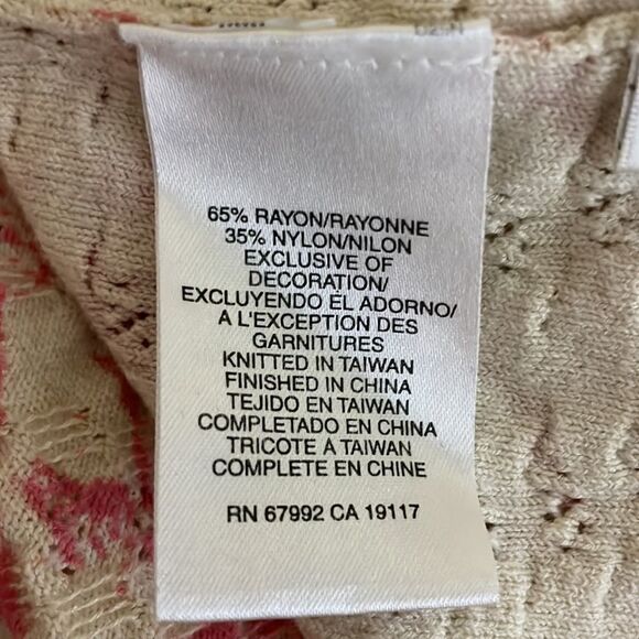 Sigrid Olsen Open Knit Butterfly Embroidered Sweater Size Medium - Picture 8 of 10